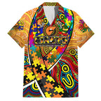 Autism Awareness Australia GWS Giants Family Matching Off Shoulder Short Dress and Hawaiian Shirt Aboriginal Indigenous Art