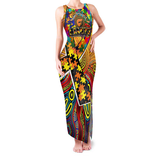 Autism Awareness Australia GWS Giants Family Matching Tank Maxi Dress and Hawaiian Shirt Aboriginal Indigenous Art