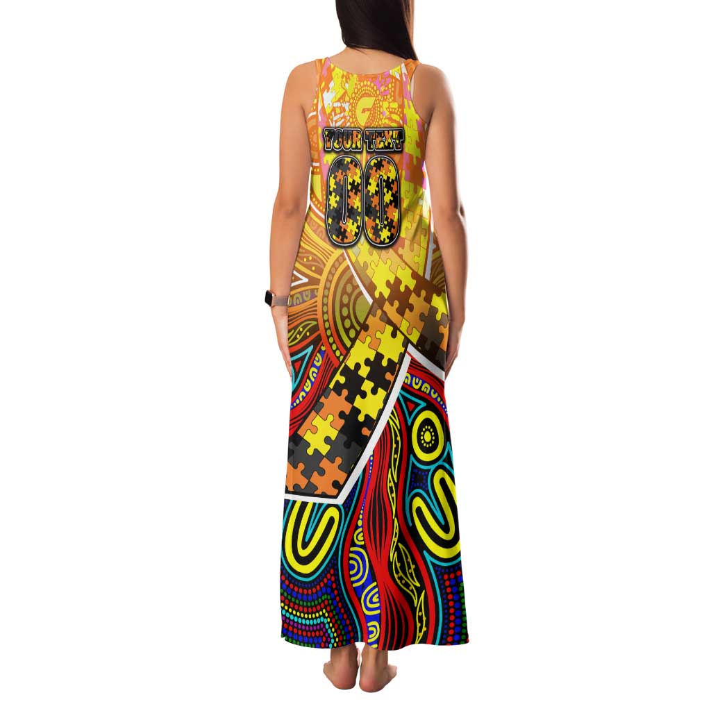 Autism Awareness Australia GWS Giants Family Matching Tank Maxi Dress and Hawaiian Shirt Aboriginal Indigenous Art