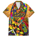 Autism Awareness Australia GWS Giants Hawaiian Shirt Aboriginal Indigenous Art