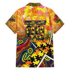 Autism Awareness Australia GWS Giants Hawaiian Shirt Aboriginal Indigenous Art