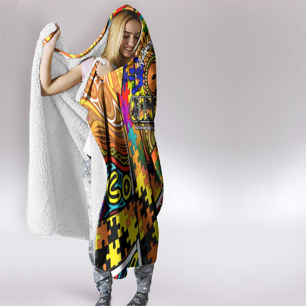 Autism Awareness Australia GWS Giants Hooded Blanket Aboriginal Indigenous Art