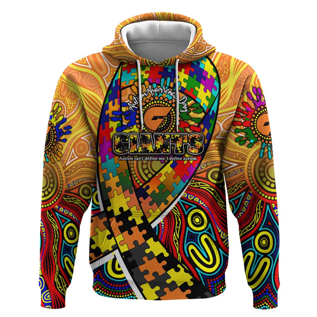 Autism Awareness Australia GWS Giants Hoodie Aboriginal Indigenous Art