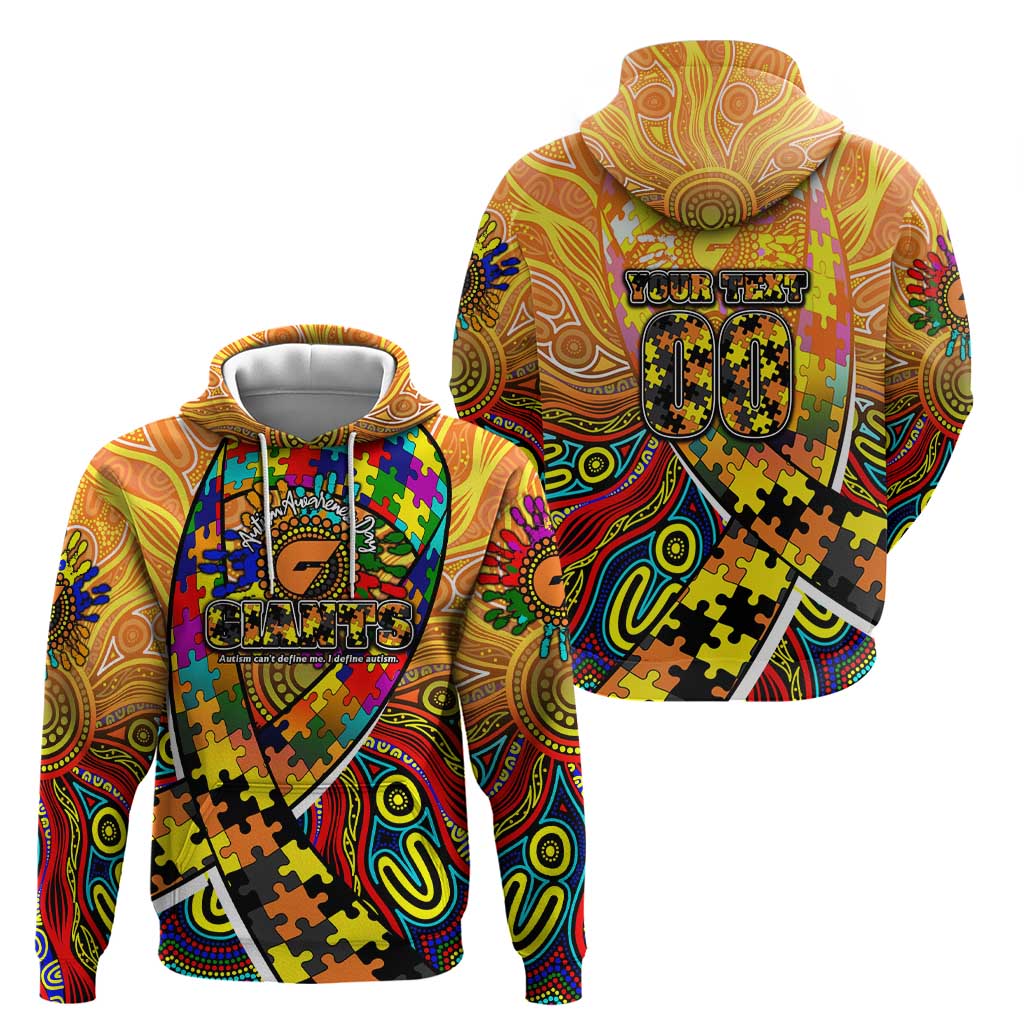 Autism Awareness Australia GWS Giants Hoodie Aboriginal Indigenous Art