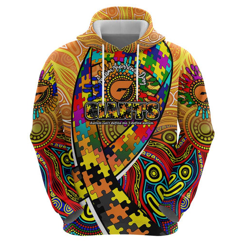 Autism Awareness Australia GWS Giants Hoodie Aboriginal Indigenous Art