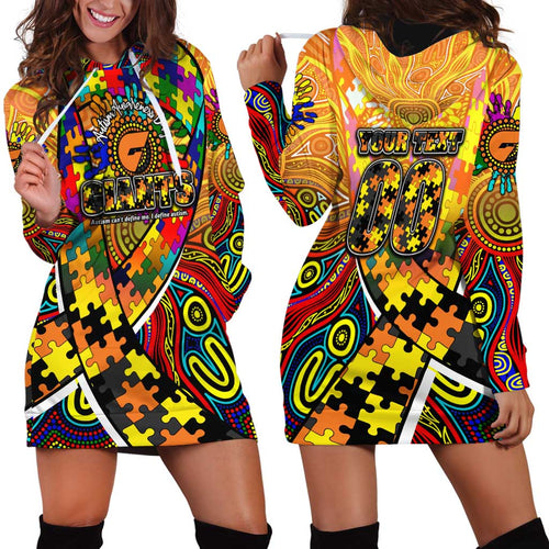Autism Awareness Australia GWS Giants Hoodie Dress Aboriginal Indigenous Art