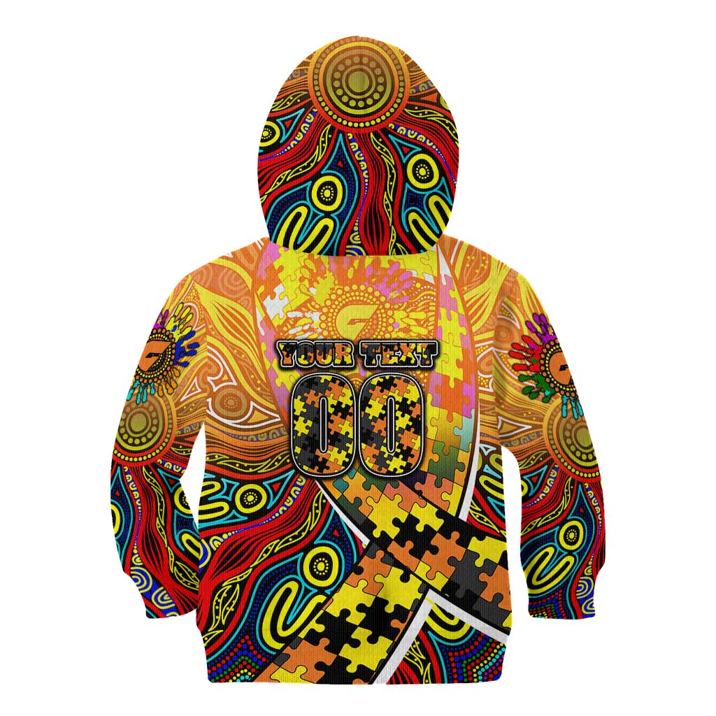 Autism Awareness Australia GWS Giants Kid Hoodie Aboriginal Indigenous Art