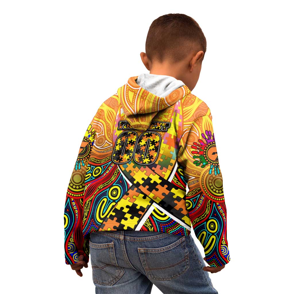 Autism Awareness Australia GWS Giants Kid Hoodie Aboriginal Indigenous Art