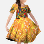 Autism Awareness Australia GWS Giants Kid Short Sleeve Dress Aboriginal Indigenous Art
