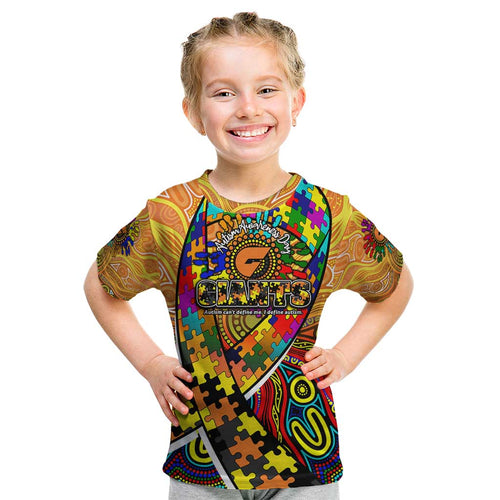 Autism Awareness Australia GWS Giants Kid T Shirt Aboriginal Indigenous Art