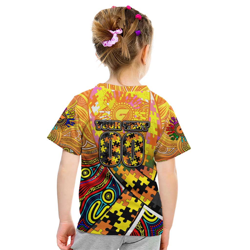 Autism Awareness Australia GWS Giants Kid T Shirt Aboriginal Indigenous Art
