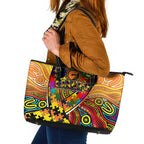 Autism Awareness Australia GWS Giants Leather Tote Bag Aboriginal Indigenous Art