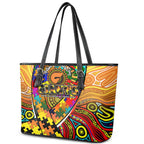 Autism Awareness Australia GWS Giants Leather Tote Bag Aboriginal Indigenous Art