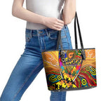 Autism Awareness Australia GWS Giants Leather Tote Bag Aboriginal Indigenous Art