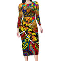 Autism Awareness Australia GWS Giants Long Sleeve Bodycon Dress Aboriginal Indigenous Art