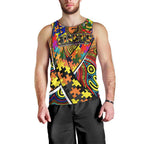 Autism Awareness Australia GWS Giants Men Tank Top Aboriginal Indigenous Art