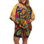 Autism Awareness Australia GWS Giants Off Shoulder Short Dress Aboriginal Indigenous Art