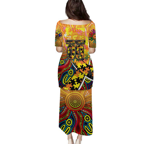 Autism Awareness Australia GWS Giants Puletasi Aboriginal Indigenous Art