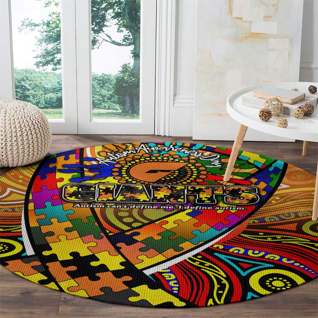 Autism Awareness Australia GWS Giants Round Carpet Aboriginal Indigenous Art