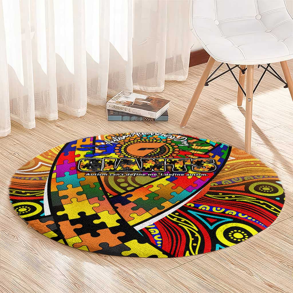 Autism Awareness Australia GWS Giants Round Carpet Aboriginal Indigenous Art