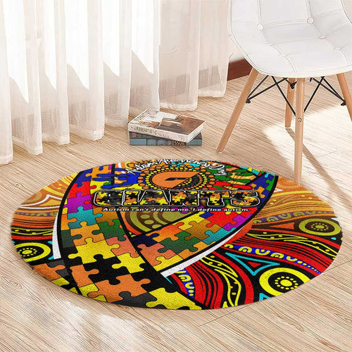 Autism Awareness Australia GWS Giants Round Carpet Aboriginal Indigenous Art