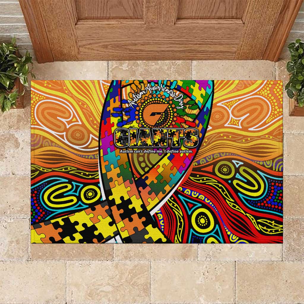Autism Awareness Australia GWS Giants Rubber Doormat Aboriginal Indigenous Art