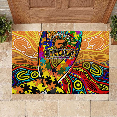 Autism Awareness Australia GWS Giants Rubber Doormat Aboriginal Indigenous Art