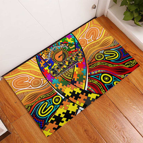 Autism Awareness Australia GWS Giants Rubber Doormat Aboriginal Indigenous Art