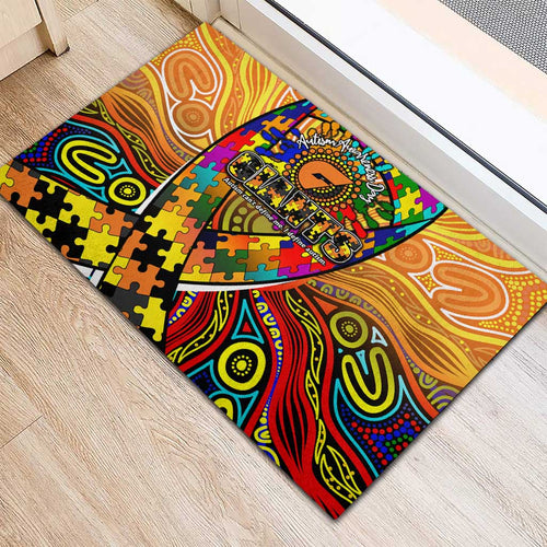 Autism Awareness Australia GWS Giants Rubber Doormat Aboriginal Indigenous Art