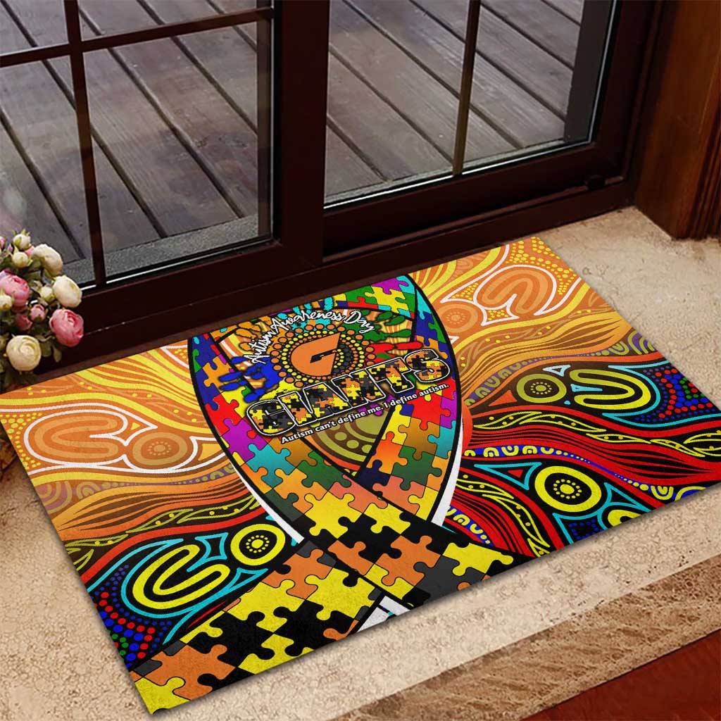 Autism Awareness Australia GWS Giants Rubber Doormat Aboriginal Indigenous Art