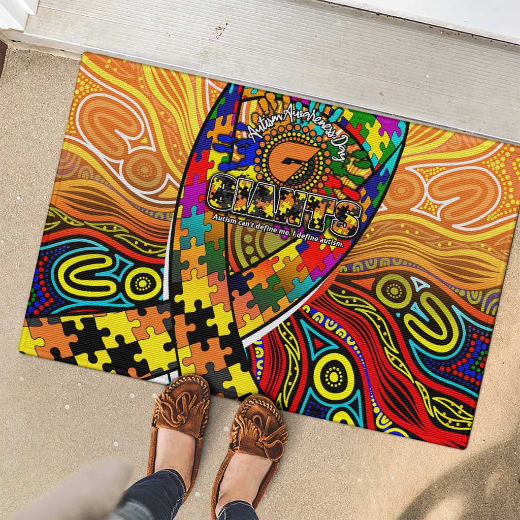 Autism Awareness Australia GWS Giants Rubber Doormat Aboriginal Indigenous Art