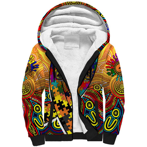 Autism Awareness Australia GWS Giants Sherpa Hoodie Aboriginal Indigenous Art