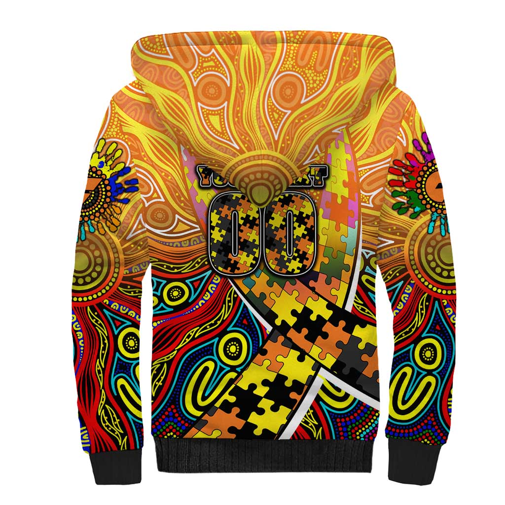 Autism Awareness Australia GWS Giants Sherpa Hoodie Aboriginal Indigenous Art