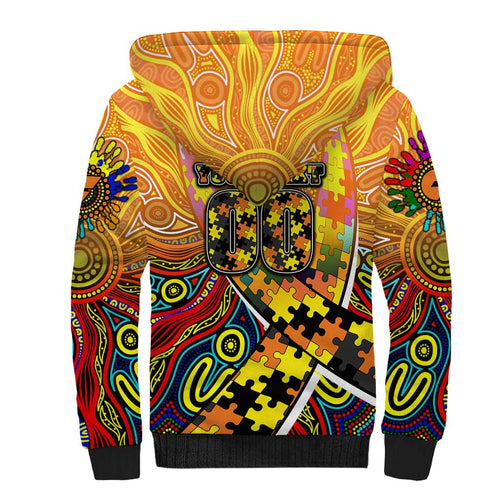 Autism Awareness Australia GWS Giants Sherpa Hoodie Aboriginal Indigenous Art
