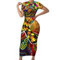 Autism Awareness Australia GWS Giants Short Sleeve Bodycon Dress Aboriginal Indigenous Art