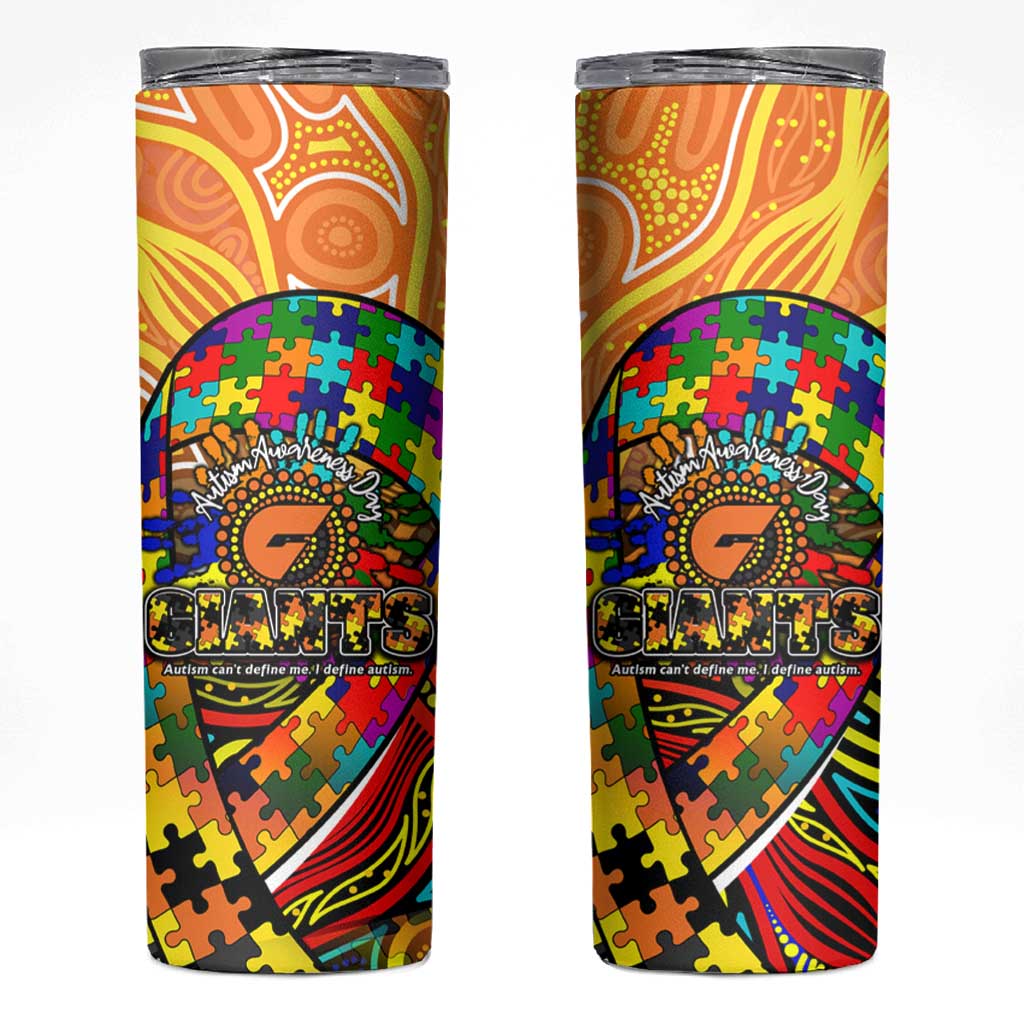 Autism Awareness Australia GWS Giants Skinny Tumbler Aboriginal Indigenous Art