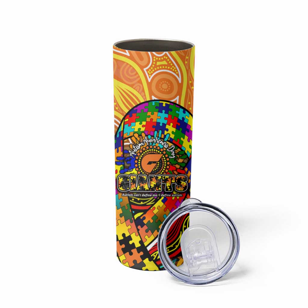 Autism Awareness Australia GWS Giants Skinny Tumbler Aboriginal Indigenous Art