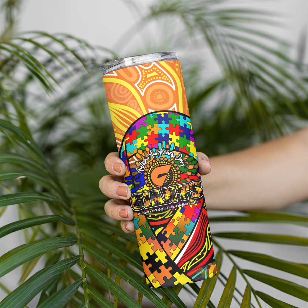 Autism Awareness Australia GWS Giants Skinny Tumbler Aboriginal Indigenous Art