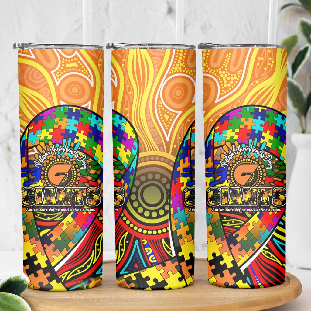 Autism Awareness Australia GWS Giants Skinny Tumbler Aboriginal Indigenous Art