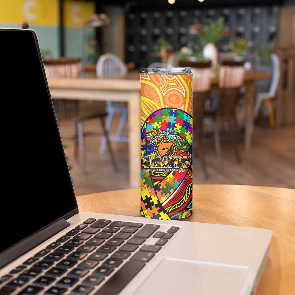 Autism Awareness Australia GWS Giants Skinny Tumbler Aboriginal Indigenous Art