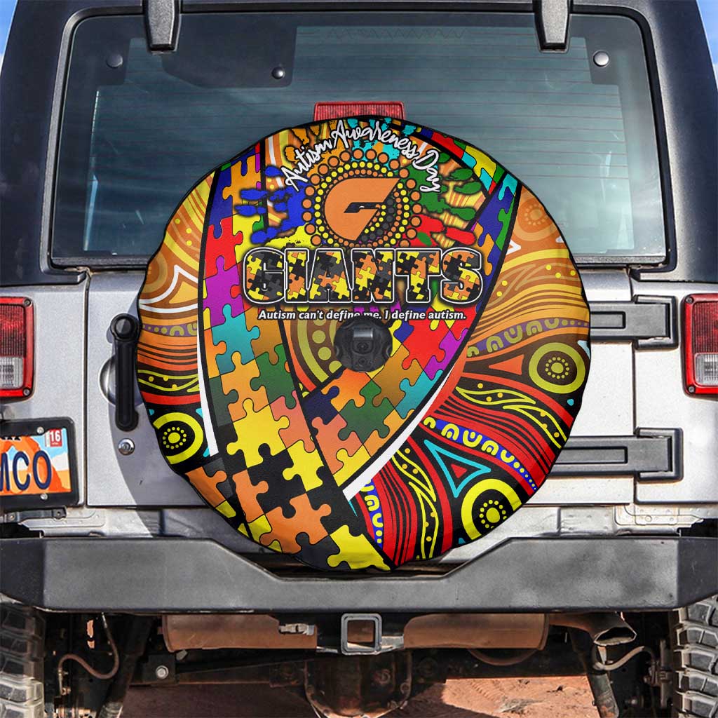 Autism Awareness Australia GWS Giants Spare Tire Cover Aboriginal Indigenous Art