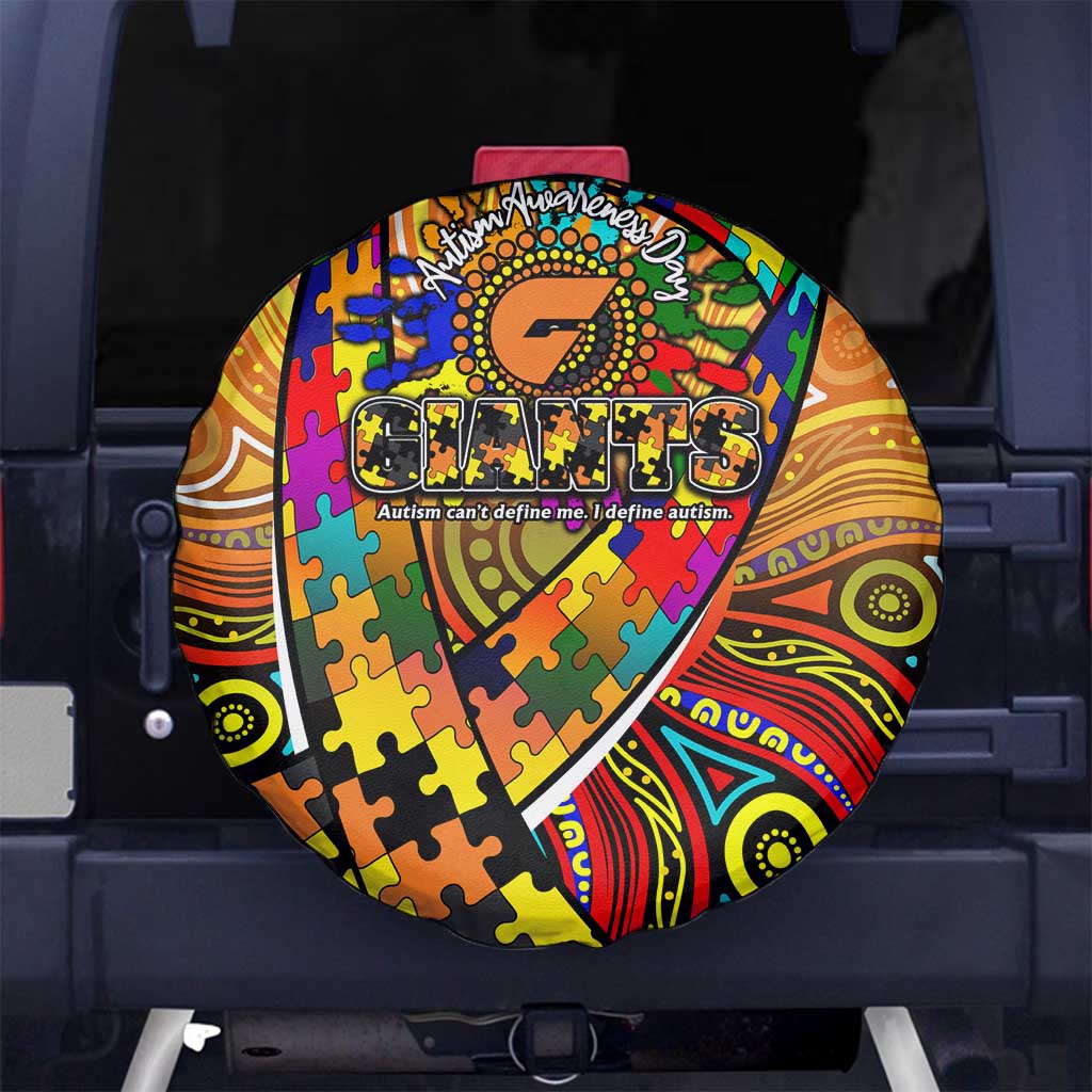Autism Awareness Australia GWS Giants Spare Tire Cover Aboriginal Indigenous Art