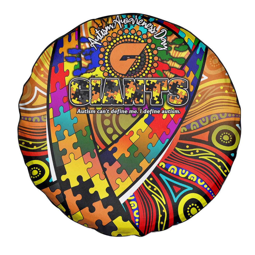 Autism Awareness Australia GWS Giants Spare Tire Cover Aboriginal Indigenous Art