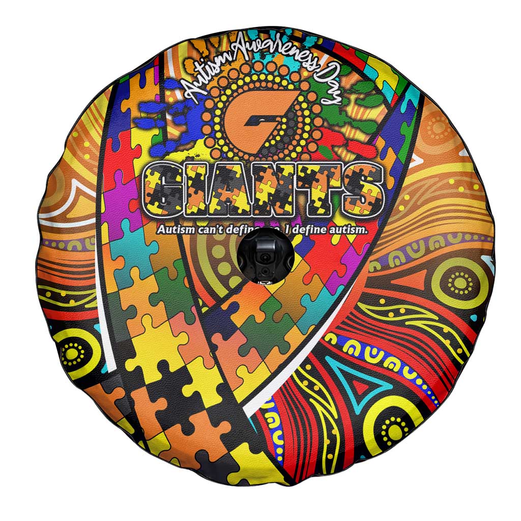 Autism Awareness Australia GWS Giants Spare Tire Cover Aboriginal Indigenous Art