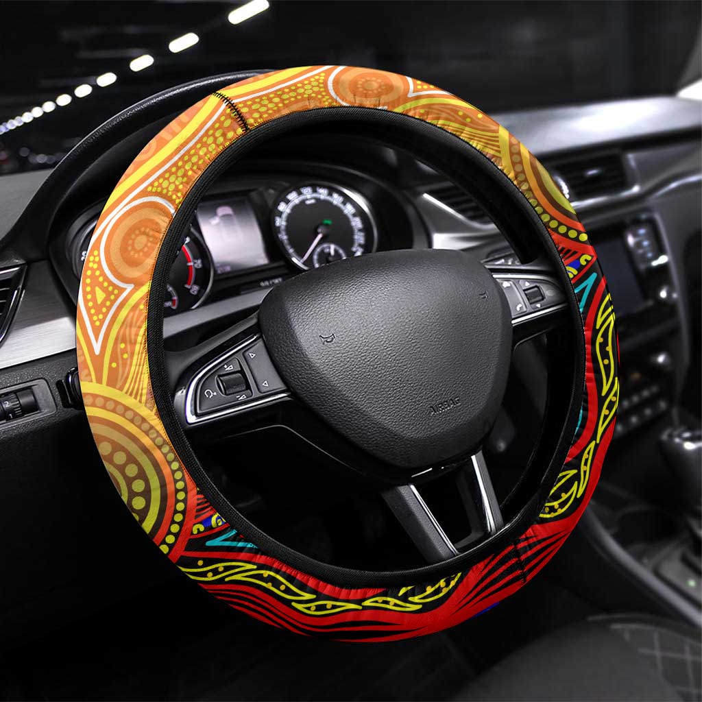 Autism Awareness Australia GWS Giants Steering Wheel Cover Aboriginal Indigenous Art