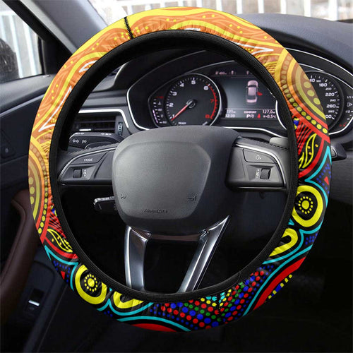 Autism Awareness Australia GWS Giants Steering Wheel Cover Aboriginal Indigenous Art