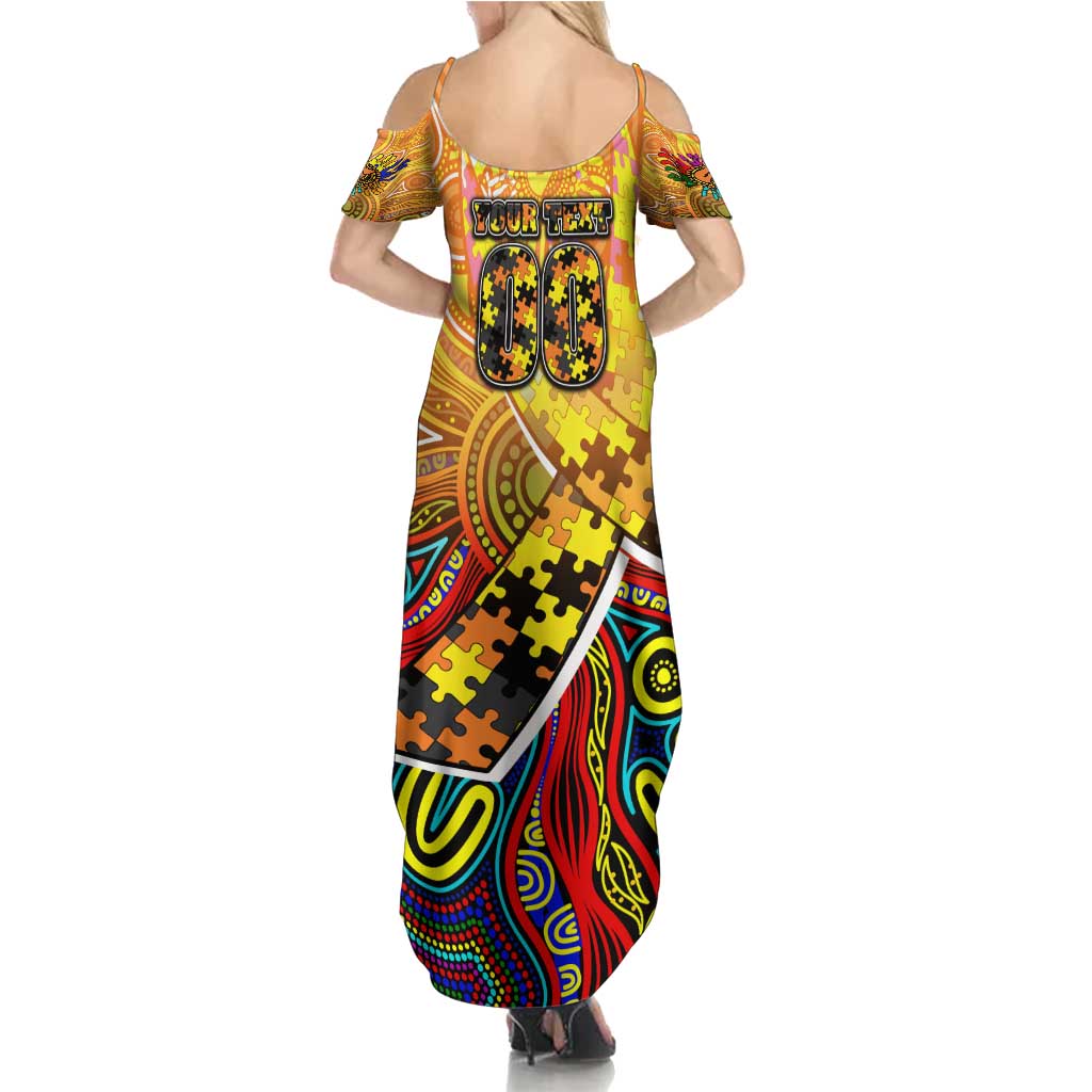 Autism Awareness Australia GWS Giants Summer Maxi Dress Aboriginal Indigenous Art