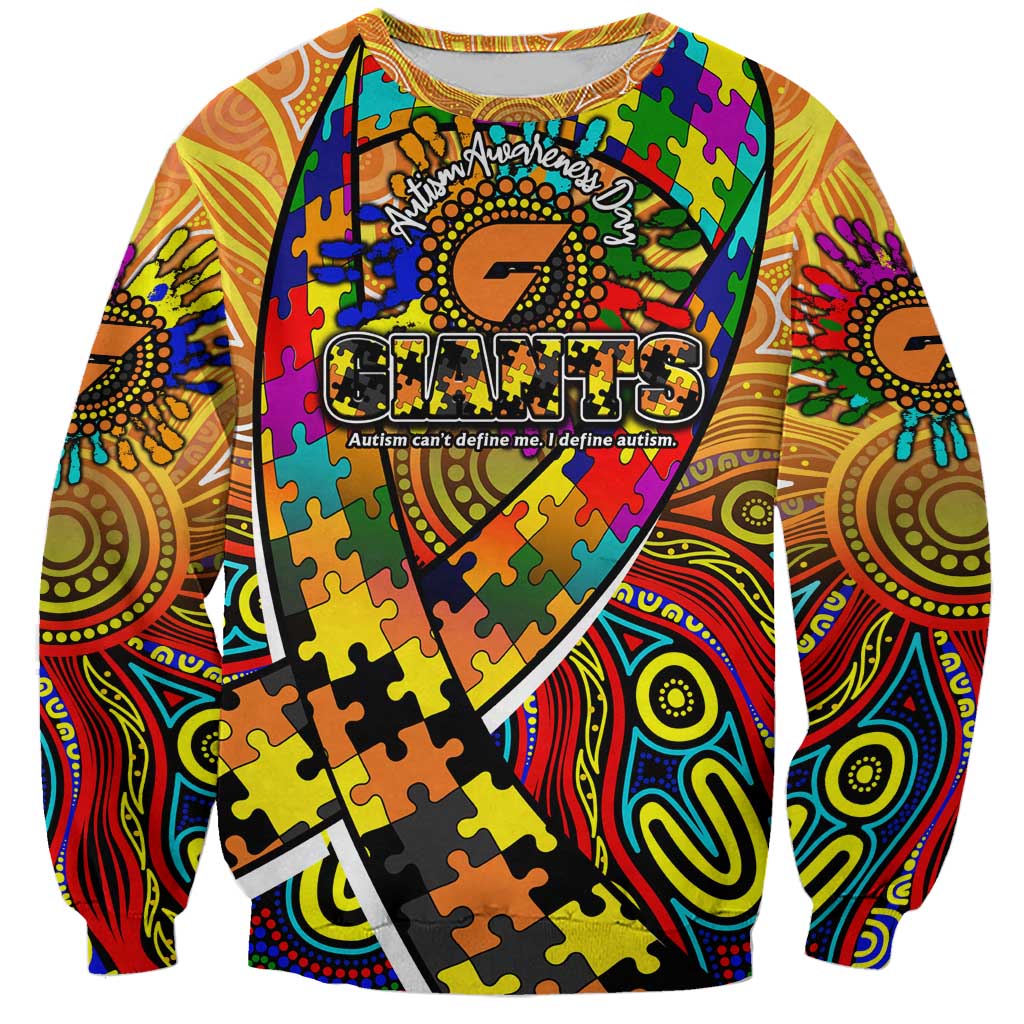 Autism Awareness Australia GWS Giants Sweatshirt Aboriginal Indigenous Art