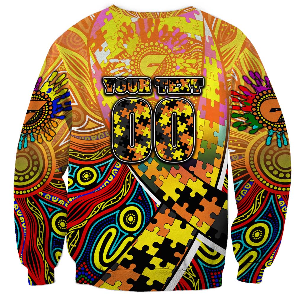 Autism Awareness Australia GWS Giants Sweatshirt Aboriginal Indigenous Art