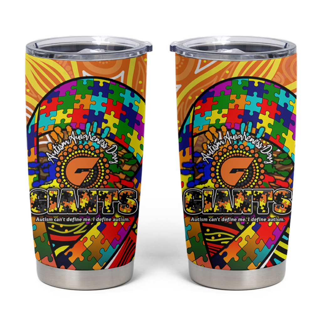 Autism Awareness Australia GWS Giants Tumbler Cup Aboriginal Indigenous Art